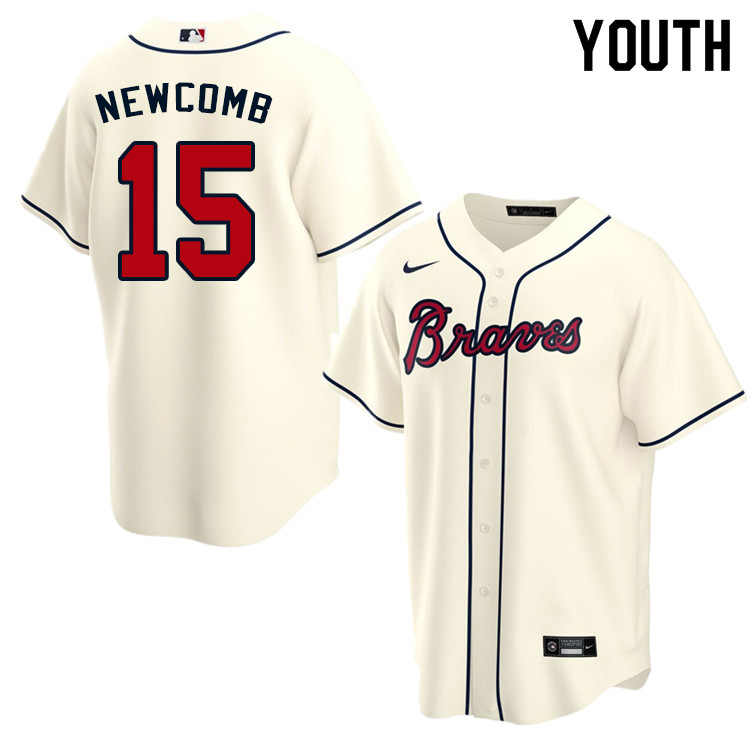 Nike Youth #15 Sean Newcomb Atlanta Braves Baseball Jerseys Sale-Cream